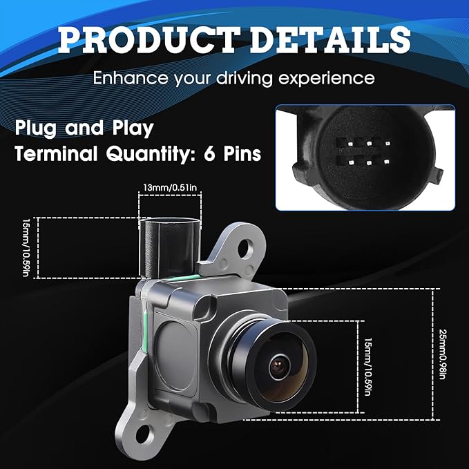 Rear View Backup Camera Compatible with 2013-2015 Dodge Ram 1500, 13-15 Ram 2500, 13-15 Ram 3500, 13-17 Viper Replace 56038978AL, 56038978AK, 56038978AJ, 56038978AI, 56038978AH