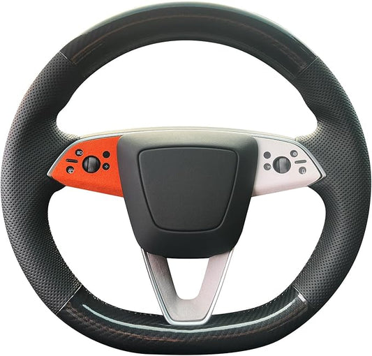 MEWANT DIY Stitching Steering Wheel Cover Wrap for Tesla Model 3 Highland 2023-2025/Model Y 2025 Highland for Tesla Model 3/Model Y Accessories(3D Style)