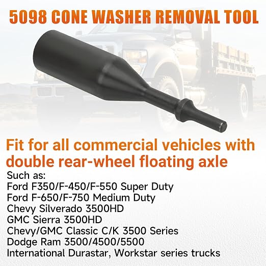 5098 Cone Washer Removal Tool Designed to Quickly Break Loose Cone Washer Removal Adapter for Use on Dual Rear Wheel Floating Axles