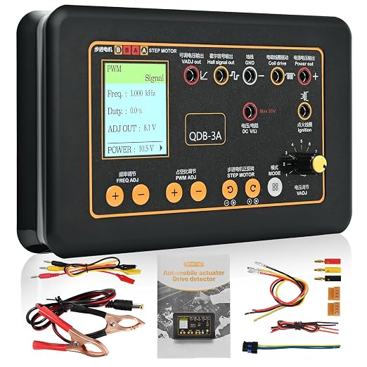 QDB-3A Ignition Coil Tester, Drive Automobile Ignition Coil Tester Tool, Injector Solenoid Valve Tester, for Idling Stepper Motor Automobile Fault Detector, 1.8” Color Display