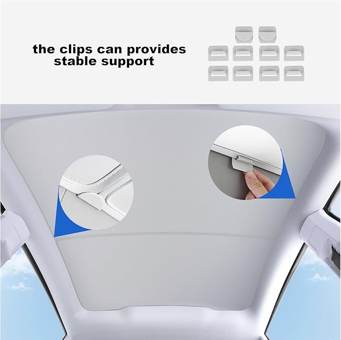 Tesla Model Y Sunshade Roof Never Sag Heat-Insulating, UV-Protective, Nano Ice-Crystal Coatings Interior Accessories for Tesla Model Y 2025-2026