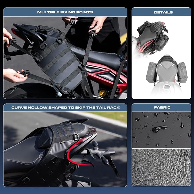 Rhinowalk Motorcycle Saddle Bag/Tail Bag/Seat Bag Universal Saddle Bag Mounting Base