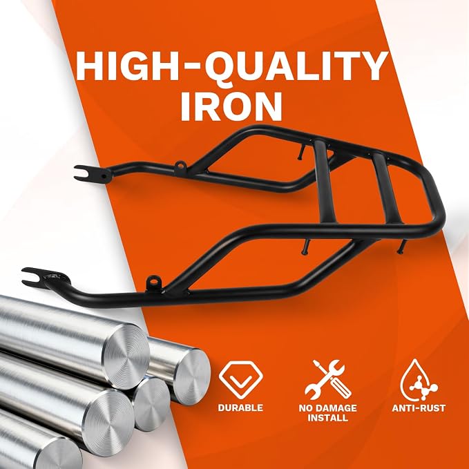 CHIFUN Rear Luggage Rack for Kawasaki W800 2020-2023, W800 ABS 2024-2026, W800 Cafe 2019-2020, Steel Motorcycle Luggage Shelf Bracket Cargo Rack Replacement (Black)