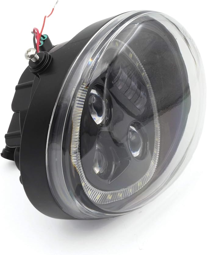 Black led Headlight with Angel Eye Replacement Fit for Harley Davidson vrod vrscf v-rod night special