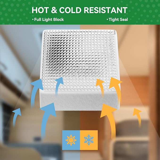 RV Vent Insulator 14" x 22" RV Vent Pillow RV Skylight Insulator for Vent Inside Camper Trailer, with Storage Bag