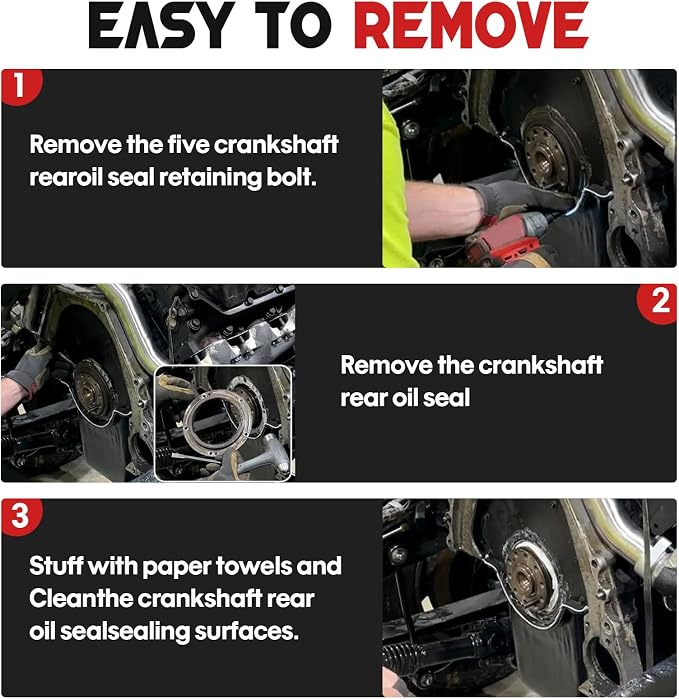 7835 Rear Main Oil Seal Remover Installer Kit for 1998-2003 Ford 7.3L Diesel Engines in 3/4 and 1 Ton Trucks, Heavy Duty Steel