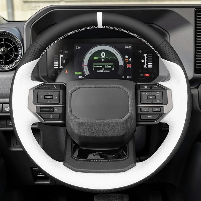 MEWANT Hand Stitch Steering Wheel Cover for Toyota Land Cruiser 2024-2026, Custom Fit DIY Wrap Interior Accessories
