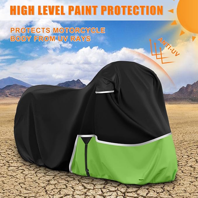 Waterproof Motorcycle Cover Replace for Kawasaki Ninja 400 500 650 Z900 Zx6r Street Without Trunk Models, 420D Oxford Cloth Motorcycle Cover for Snow Rain Dust Protection