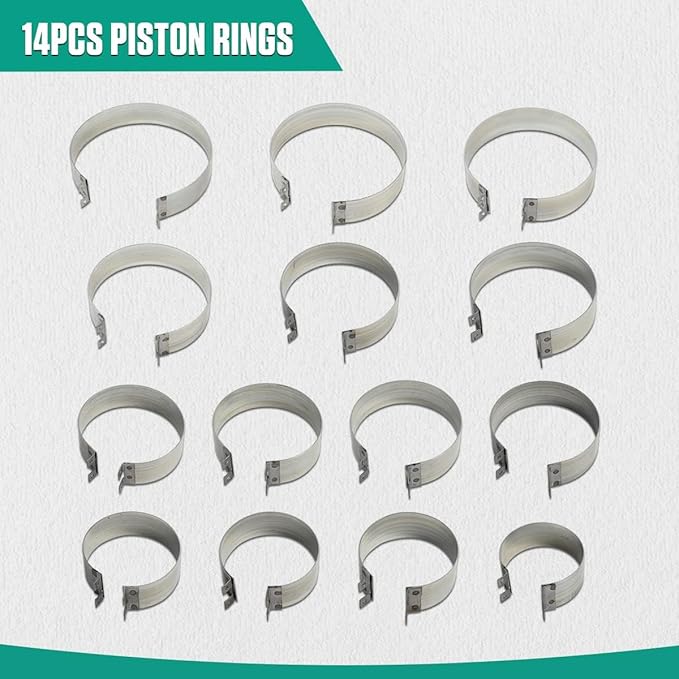 Automotive Piston Ring Compressor Tool, Car Engine Piston Ring Compressor Pliers Set with 14 pcs Piston Rings & with 1 Pliers Repair Tool Kit for Car Truck Auto Engine