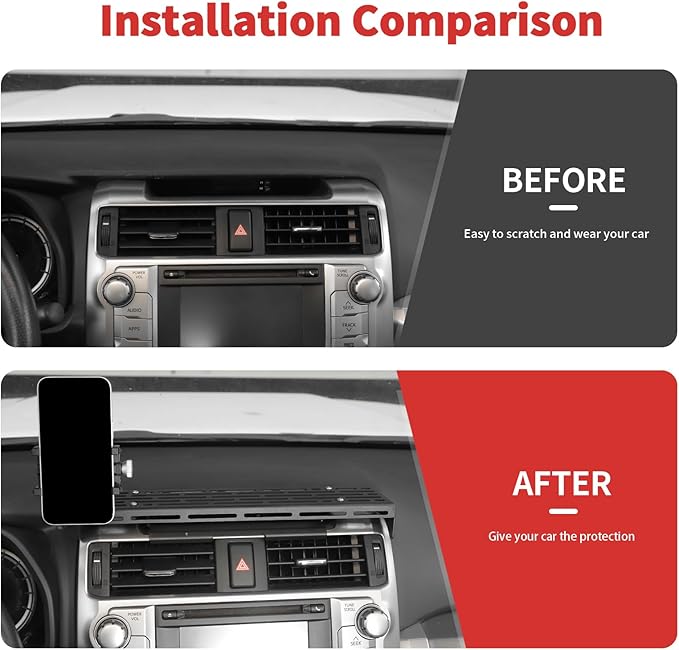 Metal Phone Mount Fit for 2010-2023 Toyota 4Runner,Dash Cell Phone Holder Adjustable Phone Stand Fit for All Smartphone(Black)