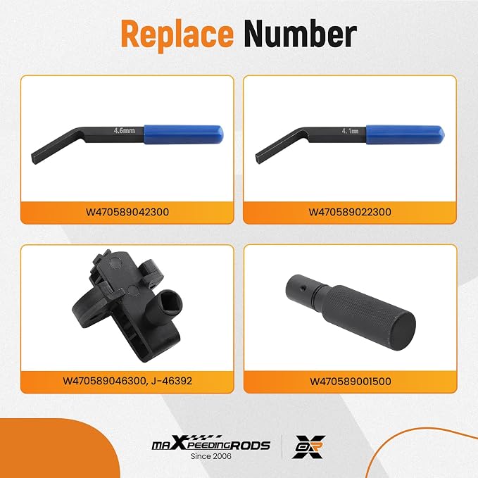 maXpeedingrods 4.6MM & 4.1MM Engine Brake Adjustment Tools with Engine Barring Tool/TDC Locating Pin for Detroit Diesel DD13 DD15 DD16 EPA07 EPA10, W470589042300 W470589022300 W47058900150