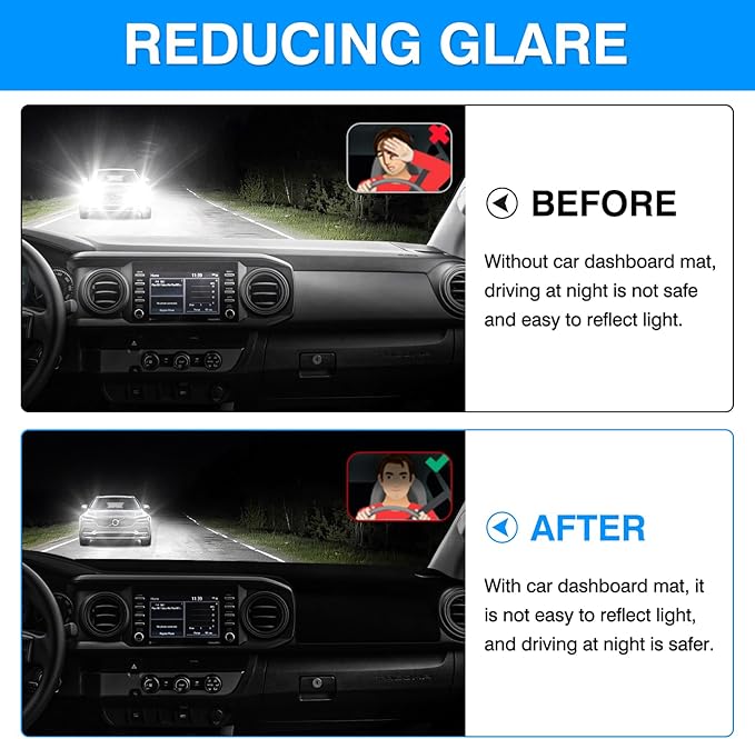 Autorder Dashboard Cover Mat for 2016-2021 2022 2023 Toyota Tacoma Accessories Dash Cover Upgrade Velvet Dash Mat Sunshade Glare UV Rays Protector