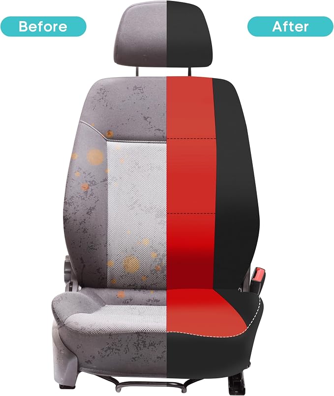 FH Group Waterproof Neoprene Car Seat Covers Front Set – Universal Fit Front Seat Covers with Storage Pockets, Airbag Compatible Automotive Seat Covers for Cars, SUVs & Vans, Red