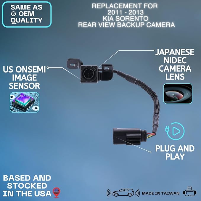 Backup Camera Replaces for 2011 2012 2013 KIA Sorento OE Part # 957602P112 957602P111 957602P110 (95760-2P110, 95760-2P111, 95760-2P112)
