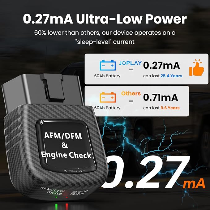JOPLAY 2 in 1 AFM DFM Disabler, Active Fuel Management Disabler and Additional Fault Indicator Alert DFM Compatible with 5.3 Silverado(Chevy Sierra Cadillac Escalade Yukon) GM 4.3L, 5.3L, 6.0L