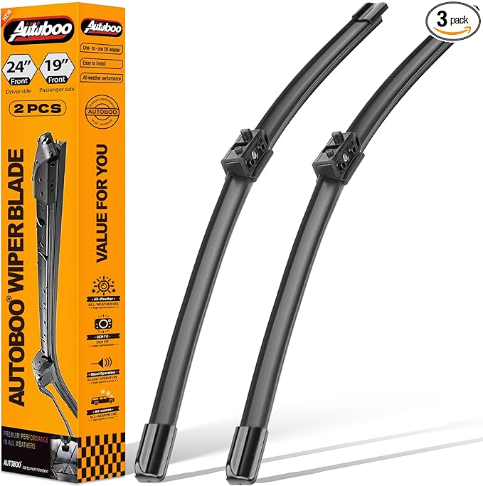 AUTOBOO 24"+19" Windshield Wipers Replacement for Mercedes-Benz CLA250 GLA250 CLA45 GLA45 AMG 2024 2023 2022 2021 2020 2019 2018 2017 2016 -Original Factory Quality (Pack of 2)