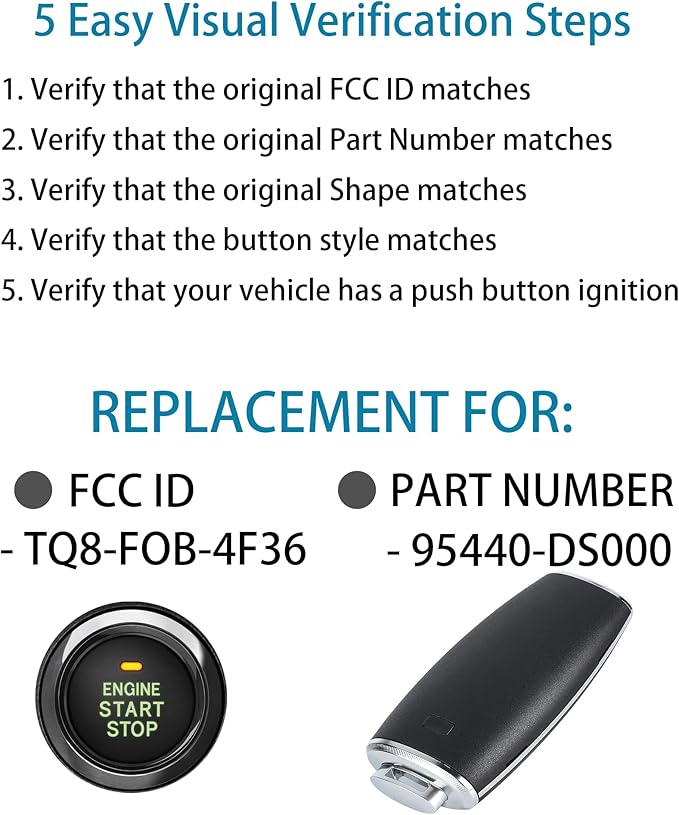 Smart Key for Hyundai Genesis GV70 2022-2023, Alliskeys 6-Buttons Proximity Key Fob Replacement for Hyundai Genesis GV70 2022 2023 TQ8-FOB-4F36 95440-DS000
