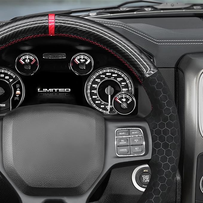 MEWANT Stitching Steering Wheel Cover Wrap for Dodge RAM 1500 2012-2018 1500 Classic 2500 Ram Truck Interior Accessory