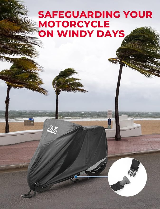 KEMIMOTO Motorcycle Cover Compatible with Surron X Waterproof Protective Cover Surron X160 X260 All Weather Mini Motorcycle Rain Cover Sunlight Dust with Windproof Buckle,Black