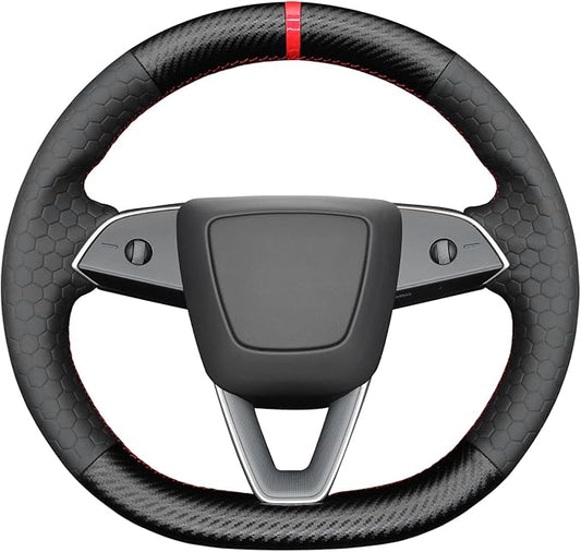 MEWANT DIY Stitching Steering Wheel Cover Wrap for Tesla Model 3 Highland 2023-2025/Model Y 2025 Highland for Tesla Model 3/Model Y Accessories