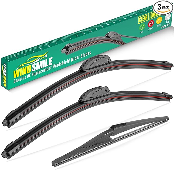 26" 17" 12" Windshield Wiper Blades Replacement for Nissan Rogue Pathfinder 2014 2015 2016 2017 2018 2019 2020 2021 2022 2023 Premium All Weather Front Rear Wipers Set - OEM Quality (Pack of 3)
