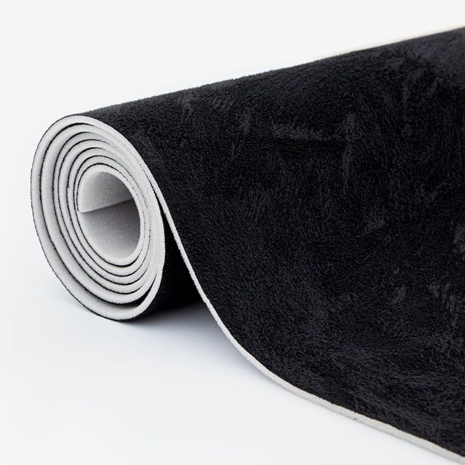 Babnecl Suede Auto Headliner Fabric 122" L × 60" W with Foam Backing - Tube Packaging - Black Interior Replacement Material for Car/Truck/SUV/RV Roof - Home Repair/DIY Headliner Material
