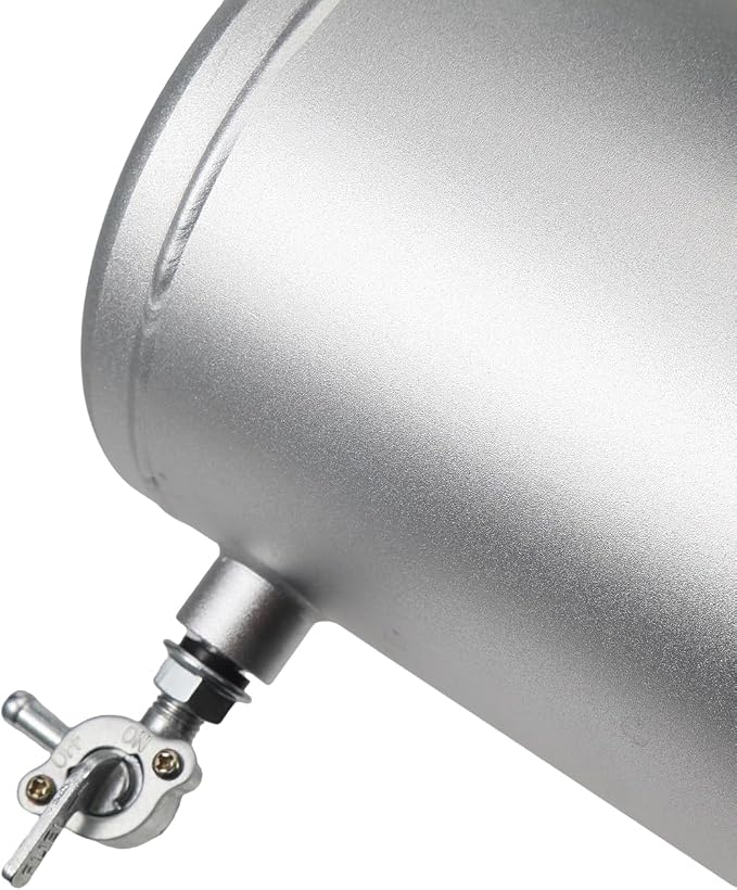 10x4.5" Aluminum alloy welding Gas Fuel Tank Cylinder For Coleman Powersports CT200U BT200X CT200u-ex,For Predator 212cc 196cc/6.5HP Go Kart and Gas Mini Bike,Dirt Gas Bike, Go Kart Parts(Silver)