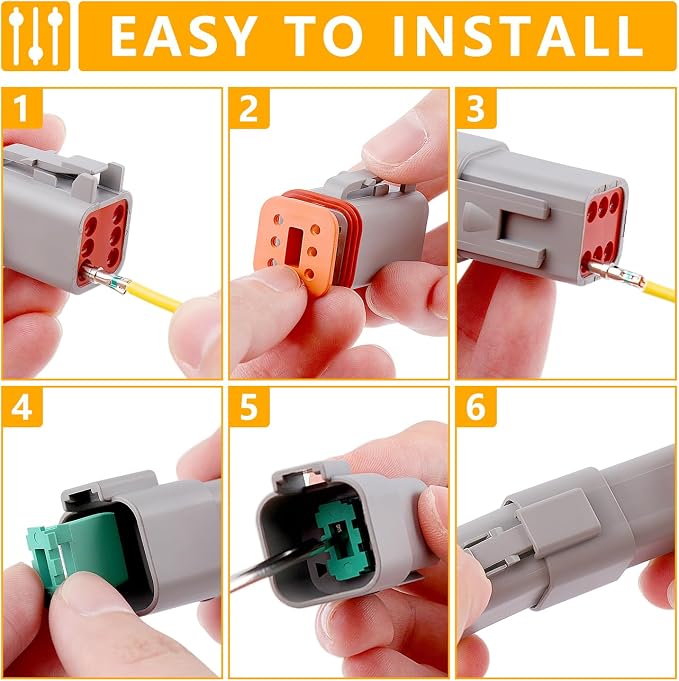 Knoweasy 540PCS Deutsch DT Connectors Kit with KN16 Deutsch Crimper- Automotive Electrical Connector,2/3/4/6/8/12 Pin DT Connectors with Removal Tool for Construction, Truck, Marine