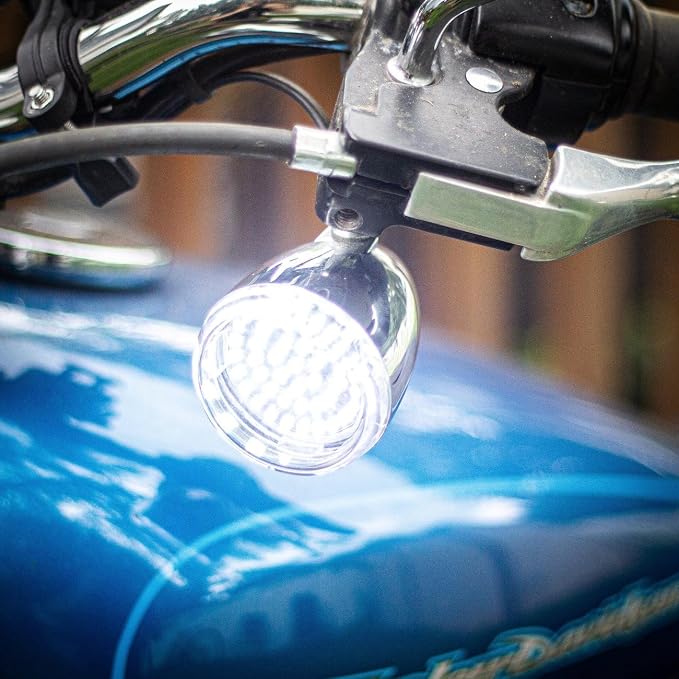 Eagle Lights Generation II Front LED Turn Signals with White Running Lights Compatible with Harley Davidson® Motorcycles - Includes Clear Lenses / 1157 Base