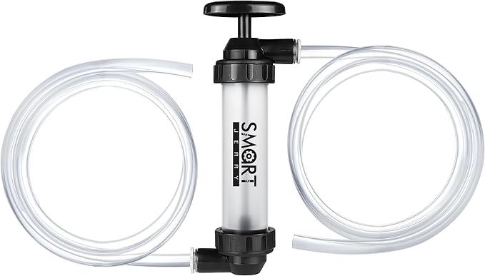 SMART JERRY - Cordless Fuel Transfer Pump | Gas Siphon Pump for Gasoline | Gas Syphon Hand Pump | 3 GPM High Flow | Transparent Pump Body & Hose | 2026 Upgraded New Version