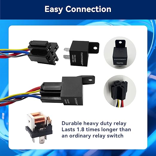Electric Fan Relay Kit 12V 60 AMP Electric Radiator Cooling Waterproof Fan Relay Kit with Thermostat Control Switch 185 On 175 Off Upgrade