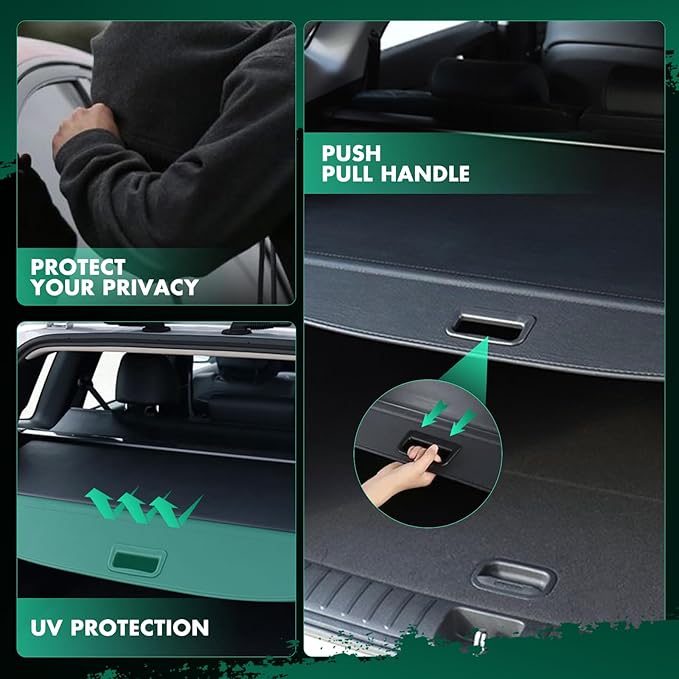 SCITOO Cargo Cover 2018-2023 Fit for Chevrolet Traverse Upgraded Retractable Rear Trunk Cover with Aluminum PVC&Plastic