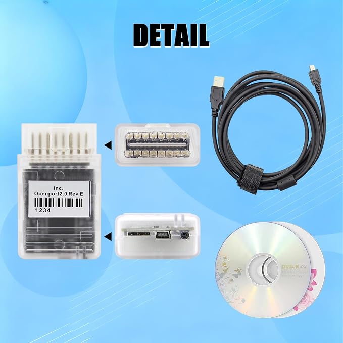 K-CAN OBD2 Diagnostic Cable,Professional Vehicle OBD Scanner Code Reader,Car Diagnostic Data Scan Tool,Compatible with Multi-Brand Passenger Cars,for Fault Code Analysis&Real-Time Data Monitoring