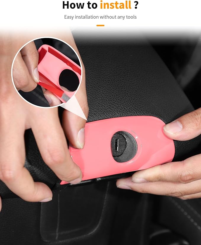 Hoolcar Steering Wheel Cover Gear Shift Panel Trim Cover Water Cup Holder Cover Kit Interior Accessories Kit Fit for Jeep Wrangler JK JKU 2011-2018, 4-Door, Pink