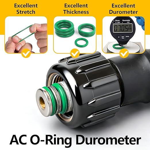 697 PCS AC O Ring Kit - Metric & SAE Green O-Rings for R12/R134a, with 4 Pick & Hook Tools, Universal Car A/C Seal Kit for Compressor, AC Lines - Automotive Air Conditioning Repair Set