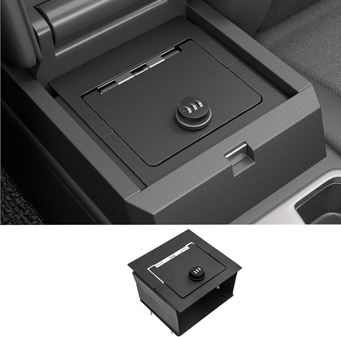 Center Console Safe Lock Box Compatible with 2025 2026 Toyota 4Runner Armrest Security Organizer Center Console Safe Vault Lockbox 3 Digit Combination Lock with Key for 4 Runner Accessories