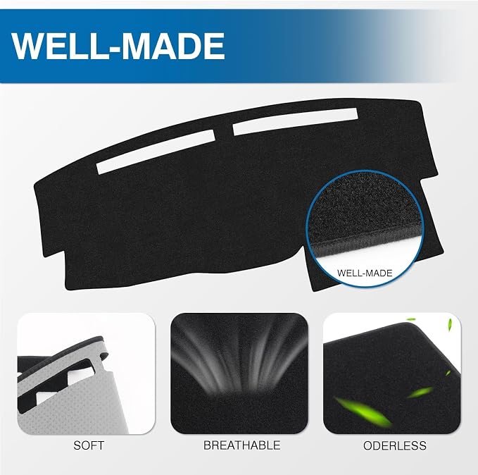KUST Black Dash Cover for Nissan Titan 2004-2010 2011 2012 (Without Sensor, No Navi Holes) Polyester Dashboard Cover Non-Slip Center Console Dash Cover Titan Interior Accessories Sunshade No Glare