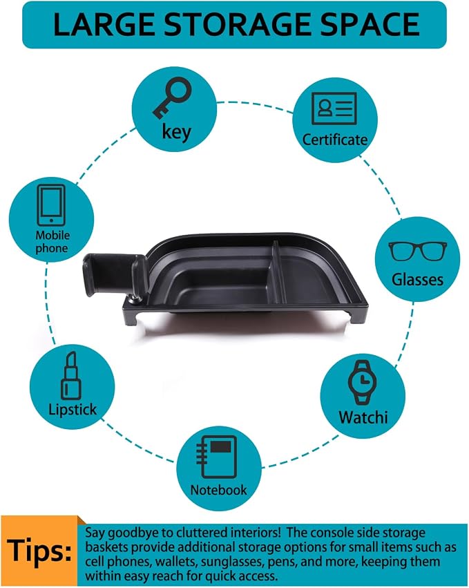 CHEAYAR Dashboard Storage Box Fit for Ford Maverick 2022, ABS Dash Panel Tray Organizer, Dash Tray Phone Holder Mount with Storage Box, Dash Center Console Table Storage Tray (Type A)