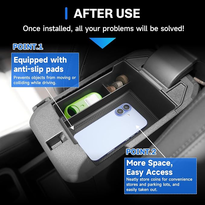 SXCY 2PCS for 2025 2026 Ford Maverick Armrest Organizer + Dashboard Organizer Tray for 2025 2026 Ford Maverick Accessories Console Tray 2025 2026 Maverick Behind Dash Center Console Organizer Tray