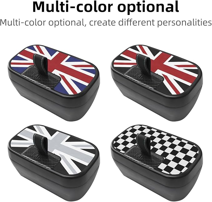 FDAIUN Center Console Storage Box + Leather Mat for 2024-2025 BMW Mini Cooper F65 F66 Car Storage Accessories 2Pcs (Black and Red Beige)