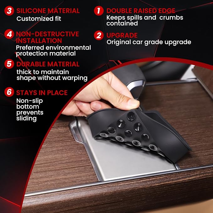 Gear Shift Storage Box Compatible with Land Rover Range Rover Vogue L460 2024 2025 2026 Center Console Gear Shift Panel Silicone Storage Box Organizer Tray 1PCS