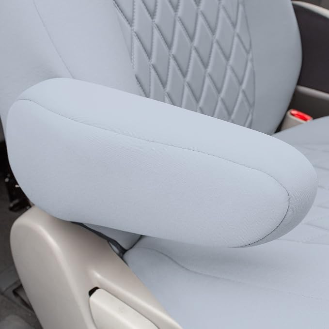 FH Group Custom Fit Car Seat Covers Specifically Made for 2011-2020 Toyota Sienna 7-8 Seater with Ultraflex Neoprene Water Resistant Automotive Seat Covers - Front Set Solid Gray
