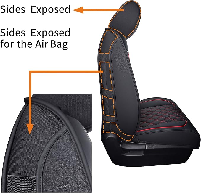 YIERTAI Truck Seat Covers for Toyota Tundra 2008-2023 2024 2025 2026 Crewmax Double Cab Limited Platinum 1794 Edition Tundrasine Concept Waterproof Leather(2 PCS Front only/Black-Red)