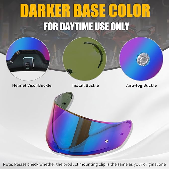 Helmet Visor Shield for SEDICI Strada II and Strada 3 /FF397/FF801 Motorcycle Helmets Visor (Rainbow)