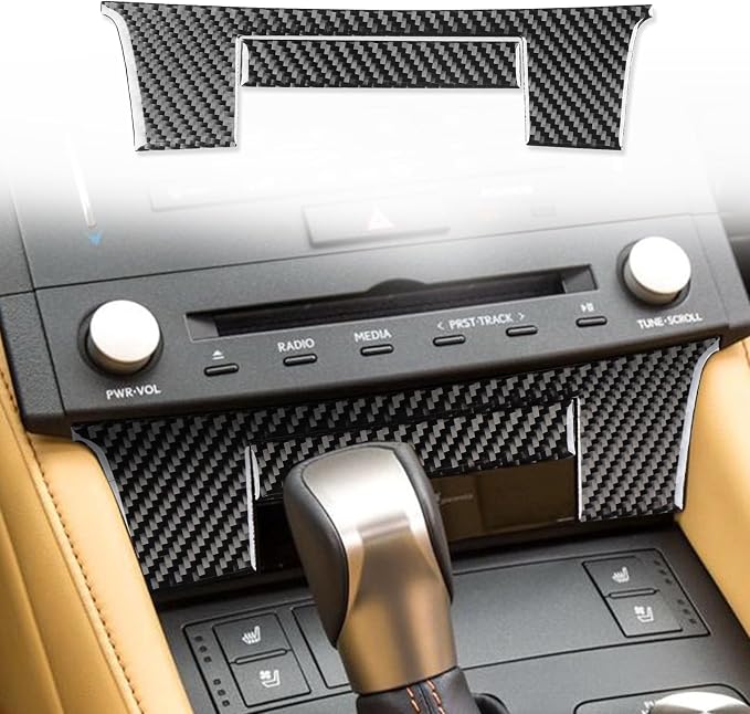 Soft Carbon Fiber Car Interior Center Lower Ring 2/Piece Decorative Sticker for Lexus RC300 350 200T 15-24 Carbon Fiber Interior Accessories