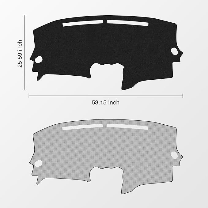 KUST Black Dash Cover Mat for Nissan Altima 2007-2012 Left Hand Driving Polyester Dashboard Cover Non-Slip Center Console Dash Cover Interior Accessories for Nissan Altima Sunshade No Glare