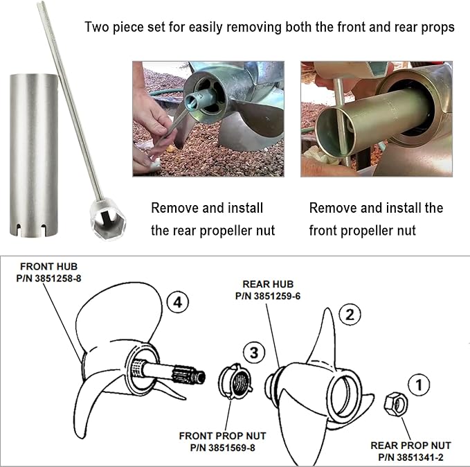 Duo Prop Tool Kit 3855516 Propeller Wrench Installer & Removal Tools Fit For Volvo Penta Drives DPS-A DPS-B DP-SM Tool Kit For D, F, FH, I, IH Series Propellers Duoprop