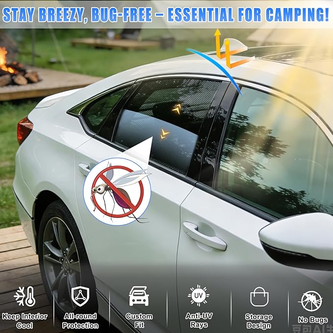 ZATOOTO Car Window Shades Accord 2018-2023 for Rear Window 2Pack car Shades for Back Windows Baby & Pet | Blocks 99% UV Rays & Heat | Breathable Mesh for Privacy & Bug Protection | Camping & Travel
