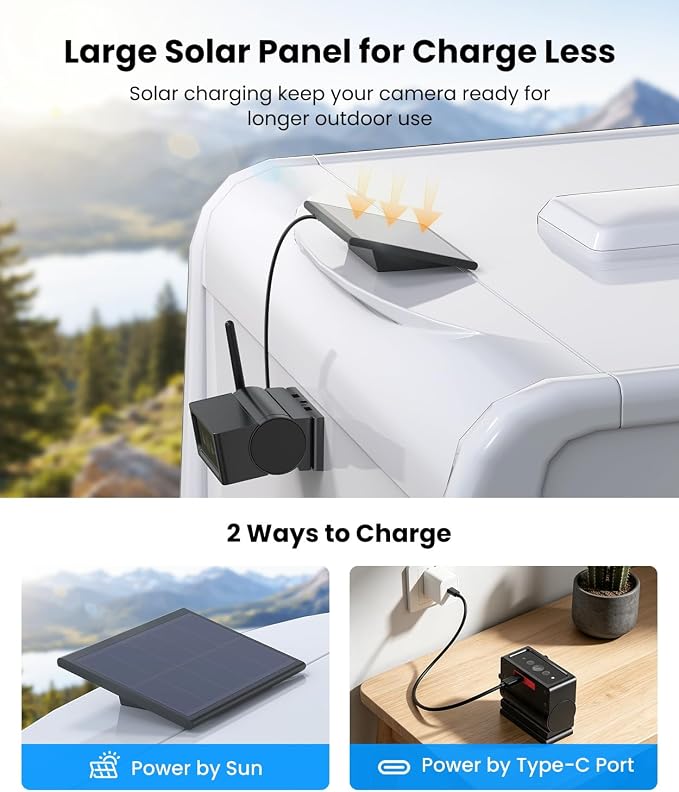 AUTO-VOX Magnetic Wireless Backup Camera with WiFi Connection | No Monitor Needed, Snaps On in 1 Sec, Solar Powered for Longer Runtime, Reliable Live View up to 230FT for Truck Trailer RV
