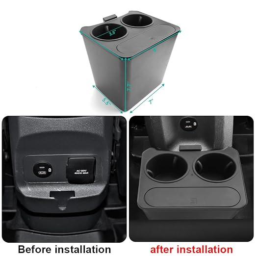 YEE PIN Compatible with 2025 Ford Maverick Trash Can Trash Container with Cupholder, Cup Holder Car Trash Bin Garbage Can for Ford Maverick Accessories 2025 2024 2023 2025